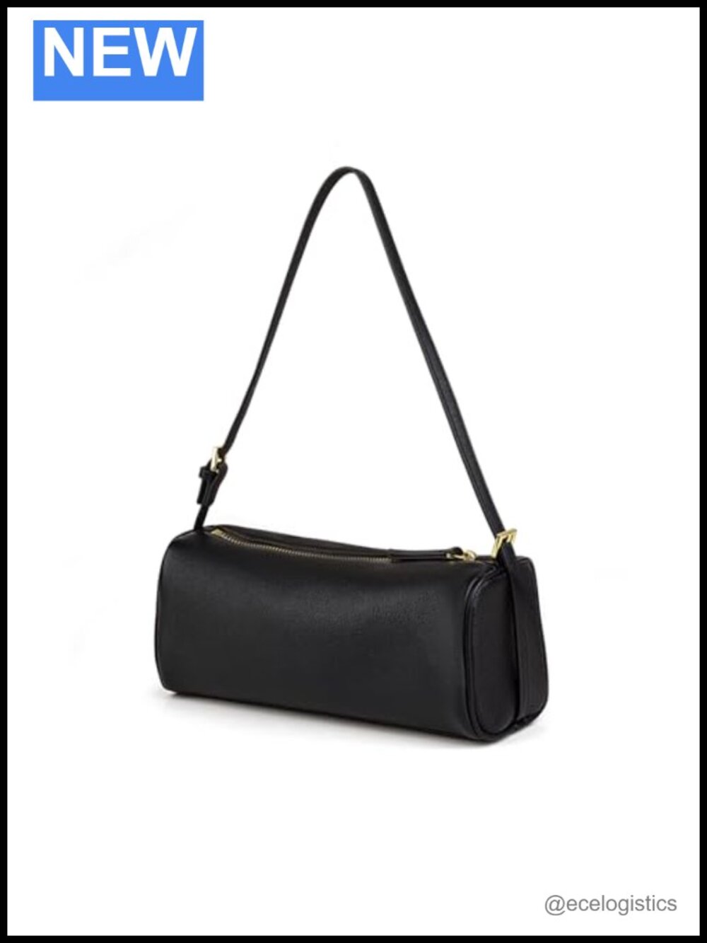 Full Grained Leather Barrel Hobo Crossbody Bag Women Adjustable Strap